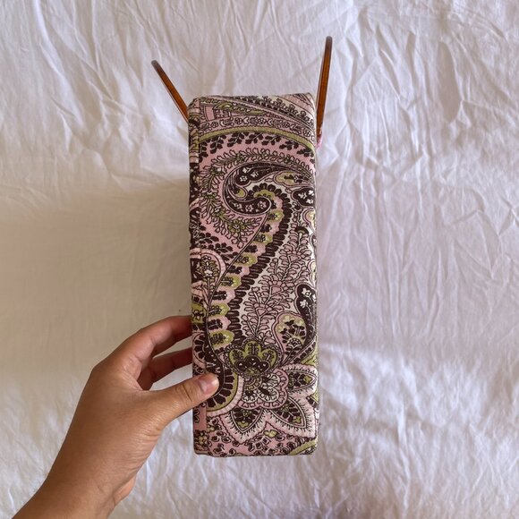 Vintage Paisley Handbag  w/ Tortoise Handles - Picture 6 of 7
